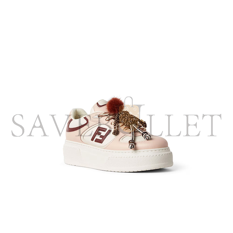 FENDI MATCH LOW TOP PLATFORM SHOES IN PINK LEATHER 8E8721AY9NF1TPW